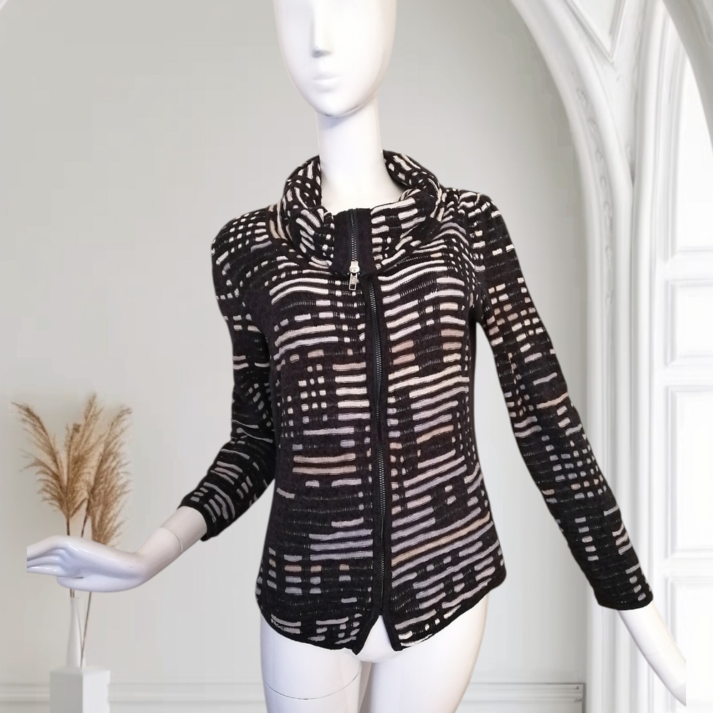 NIC+ZOE Monochrome Striped Cardigan